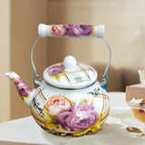 Maxbell Enamel Tea Kettle Multiuse with Handle 2.5L Teapot for Party Restaurant Home Style A