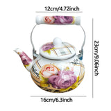 Maxbell Enamel Tea Kettle Multiuse with Handle 2.5L Teapot for Party Restaurant Home Style A