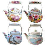 Maxbell Enamel Tea Kettle Multiuse with Handle 2.5L Teapot for Party Restaurant Home Style A
