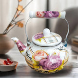 Maxbell Enamel Tea Kettle Multiuse with Handle 2.5L Teapot for Party Restaurant Home Style A