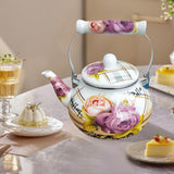 Maxbell Enamel Tea Kettle Multiuse with Handle 2.5L Teapot for Party Restaurant Home Style A