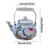 Maxbell Enamel Tea Kettle Multiuse with Handle 2.5L Teapot for Party Restaurant Home Style B