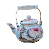 Maxbell Enamel Tea Kettle Multiuse with Handle 2.5L Teapot for Party Restaurant Home Style B