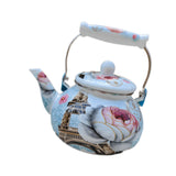Maxbell Enamel Tea Kettle Multiuse with Handle 2.5L Teapot for Party Restaurant Home Style B