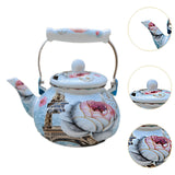 Maxbell Enamel Tea Kettle Multiuse with Handle 2.5L Teapot for Party Restaurant Home Style B