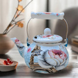 Maxbell Enamel Tea Kettle Multiuse with Handle 2.5L Teapot for Party Restaurant Home Style B