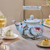 Maxbell Enamel Tea Kettle Multiuse with Handle 2.5L Teapot for Party Restaurant Home Style B