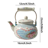 Maxbell Enamel Tea Kettle Multiuse with Handle 2.5L Teapot for Party Restaurant Home Style C