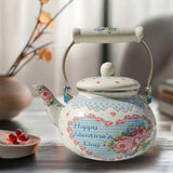 Maxbell Enamel Tea Kettle Multiuse with Handle 2.5L Teapot for Party Restaurant Home Style C