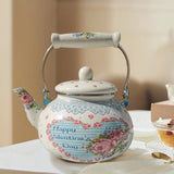 Maxbell Enamel Tea Kettle Multiuse with Handle 2.5L Teapot for Party Restaurant Home Style C