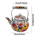 Maxbell Enamel Tea Kettle Multiuse with Handle 2.5L Teapot for Party Restaurant Home Style D