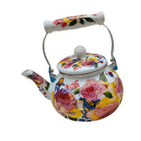 Maxbell Enamel Tea Kettle Multiuse with Handle 2.5L Teapot for Party Restaurant Home Style D