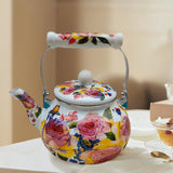 Maxbell Enamel Tea Kettle Multiuse with Handle 2.5L Teapot for Party Restaurant Home Style D