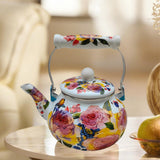 Maxbell Enamel Tea Kettle Multiuse with Handle 2.5L Teapot for Party Restaurant Home Style D