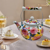 Maxbell Enamel Tea Kettle Multiuse with Handle 2.5L Teapot for Party Restaurant Home Style D