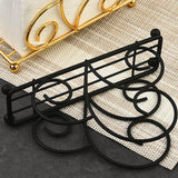 Maxbell Napkin Holder Rack Desktop Sturdy Tissue Storage Decorative Hand Towel Stand Black