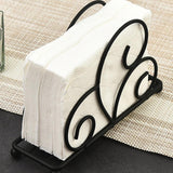 Maxbell Napkin Holder Rack Desktop Sturdy Tissue Storage Decorative Hand Towel Stand Black