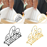 Maxbell Napkin Holder Rack Desktop Sturdy Tissue Storage Decorative Hand Towel Stand Black