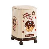 Maxbell Trash Can with Wheels and Lid Bathroom Bucket for Bedroom Guestroom Bathroom
