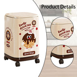 Maxbell Trash Can with Wheels and Lid Bathroom Bucket for Bedroom Guestroom Bathroom