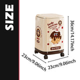 Maxbell Trash Can with Wheels and Lid Bathroom Bucket for Bedroom Guestroom Bathroom