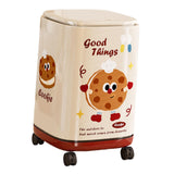 Maxbell Trash Can with 360° Universal Wheels with Lid for Farmhouse Restroom Bedroom