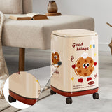 Maxbell Trash Can with 360° Universal Wheels with Lid for Farmhouse Restroom Bedroom