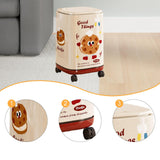 Maxbell Trash Can with 360° Universal Wheels with Lid for Farmhouse Restroom Bedroom