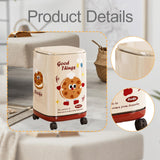 Maxbell Trash Can with 360° Universal Wheels with Lid for Farmhouse Restroom Bedroom
