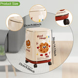 Maxbell Trash Can with 360° Universal Wheels with Lid for Farmhouse Restroom Bedroom