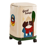Maxbell Trash Can with Wheels and Lid Trendy Garbage Can for Restroom Apartment Cafe