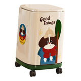 Maxbell Trash Can with Wheels and Lid Trendy Garbage Can for Restroom Apartment Cafe