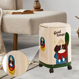 Maxbell Trash Can with Wheels and Lid Trendy Garbage Can for Restroom Apartment Cafe