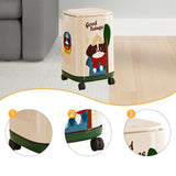 Maxbell Trash Can with Wheels and Lid Trendy Garbage Can for Restroom Apartment Cafe