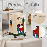 Maxbell Trash Can with Wheels and Lid Trendy Garbage Can for Restroom Apartment Cafe