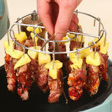 Maxbell BBQ Skewer Rack Stable Multipurpose Air Fryer Rack for Party Camping Veggies