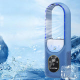 Maxbell Cooling Fan with Humidifier Outdoor with Timer Outside USB Personal Desk Fan Blue