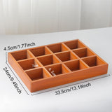 Maxbell Wooden 12 Grids Jewelry Storage Tray for Small Potted Plants Multifunctional Brown