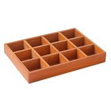 Maxbell Wooden 12 Grids Jewelry Storage Tray for Small Potted Plants Multifunctional Brown