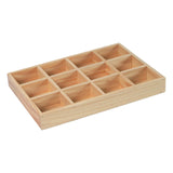 Maxbell Wooden 12 Grids Jewelry Storage Tray for Small Potted Plants Multifunctional Light Brown