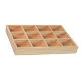 Maxbell Wooden 12 Grids Jewelry Storage Tray for Small Potted Plants Multifunctional Light Brown