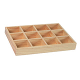 Maxbell Wooden 12 Grids Jewelry Storage Tray for Small Potted Plants Multifunctional Light Brown