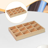 Maxbell Wooden 12 Grids Jewelry Storage Tray for Small Potted Plants Multifunctional Light Brown