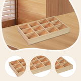 Maxbell Wooden 12 Grids Jewelry Storage Tray for Small Potted Plants Multifunctional Light Brown