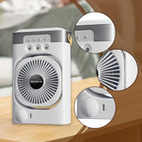 Maxbell Portable Air Conditioner with 600ml Water Tank Personal Desktop Electric Fan White