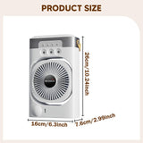 Maxbell Portable Air Conditioner with 600ml Water Tank Personal Desktop Electric Fan White