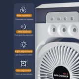 Maxbell Portable Air Conditioner with 600ml Water Tank Personal Desktop Electric Fan White