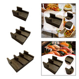 Maxbell Taco Holder Rustic Multifunctional Sushi Holder for Food Tabletop Restaurant 9cmx5cmx4.5cm
