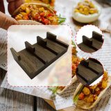 Maxbell Taco Holder Rustic Multifunctional Sushi Holder for Food Tabletop Restaurant 9cmx15cmx4.5cm