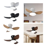 Maxbell Ceiling Fan with Light Modern Simple Dimmable for Kitchen Living Room Garage White